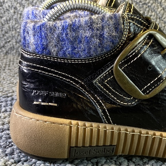 Josef Seibel Maren 25 Black Ankle Boots Leather Buckle Strap Sz 37 Sz 7 - Picture 9 of 13